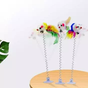 Игрушка для кошек «Пружина» Кошачья палочка-перо Интерактивная игрушка для кошек Кошачья палочка-дразнилка Мышь Игрушка-когтеточка для кошек Игрушка-присоска с перьями