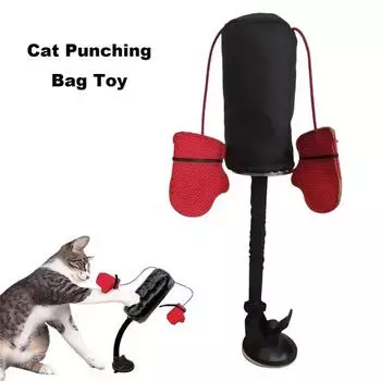 Игрушка для кошек с боксерской грушей и перчатками Интерактивная мини-боксерская груша для кошек Игрушки для игр с котятами