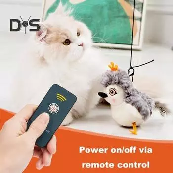 Игрушка для кошек с хлопающими крыльями, перезаряжаемая через USB, интерактивная плюшевая игрушка летучая мышь, сова, курица, пищащая игрушка с кошачьей мятой, щебечущие животные, электрическая игрушка A