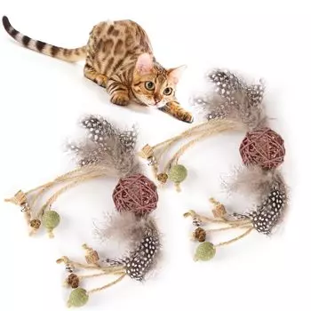 Игрушка для кошек с колокольчиком Игрушка для кошек Matatabi Tree Игрушка-перо Игрушка для чистки зубов Натуральные материалы Здоровье желудочно-кишечного тракта Повышает аппетит Снимает ожирение