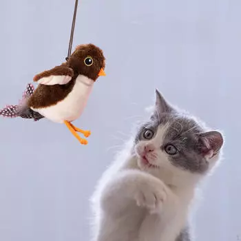 Игрушка для кошек с крыльями, хлопающая птичка, развлечения для скучающих домашних кошек, активируемая прикосновением Style B