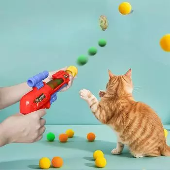 Игрушка для кошек, шарик для волос, помпон-пусковой пистолет, самостимулирующая игрушка, чтобы избавиться от скуки, эластичный шарик для волос, устойчивый к укусам, кошачий мяч для домашних животных 40*25*10cm