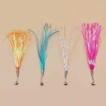 Игрушка для кошек, сменная голова с колокольчиком и цветной кисточкой