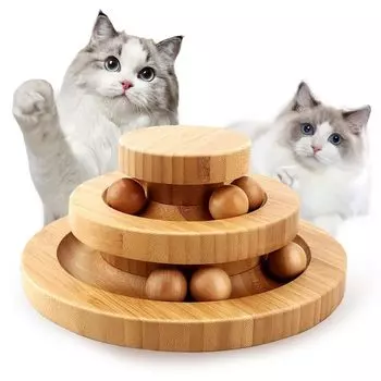 Игрушка для кошек Solo Cat Cat Nonstop Меры по снятию стресса против отсутствия естественного безопасного снятия одиночества Мяч, деревянный, игра, игрушка, игрушка, вращение, облегчение, упражнение, коричневый