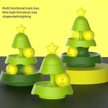 Игрушка для кошек, трек, поворотный круг для кошек от Hi Tease, светящийся шар, кошачий мятный шар, игрушка для домашних животных, рождественская елка, поворотный круг для кошек