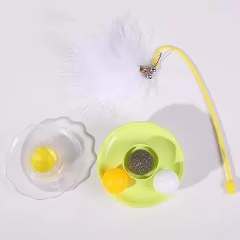 Игрушка для кошек Tumbler Съемная палочка Перо Когтеточка Мяч Анти-Укус Поворотный столик Интерактивная игрушка Интересные товары для животных розовый