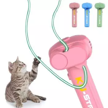 Игрушка для кошек, веревка, пусковая установка, петля, игрушка-непоседа, ручная регулируемая скорость, светящаяся веревка, лассо, игрушки для кошек и собак, товары для животных синий
