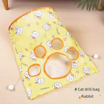 Игрушка для кошки Алмазный мешок Мышь Снимающий скуку Артефакт Смешная кошачья палочка Кошачий тоннель Звук Шуршащая бумага Устойчивый к укусам Товары для питомцев Rabbit