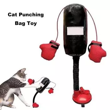 Игрушка для кота с перчатками и колокольчиками Интерактивные игрушки для котят Пружинная боксерская груша для котенка