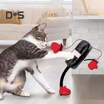 Игрушка для кота с перчатками и колокольчиками Интерактивные игрушки для котят Пружинная боксерская груша для котят Чемпионы по весу A