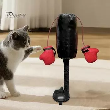 Игрушка для кота с перчатками и колокольчиками Интерактивные игрушки для котят Пружинная боксерская груша для котят Чемпионы по весу A