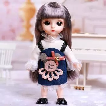 Игрушка для кукол 6 дюймов Изысканный Прост в уходе Удобный на ощупь 44204 Кукла с большими глазами для развлечений M