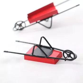 Игрушка для кукольного домика, украшение, мини-красный железный арт-трейлер, реквизит для фотосъемки, миниатюрная садовая сцена, украшение, модель, аксессуар, подарок