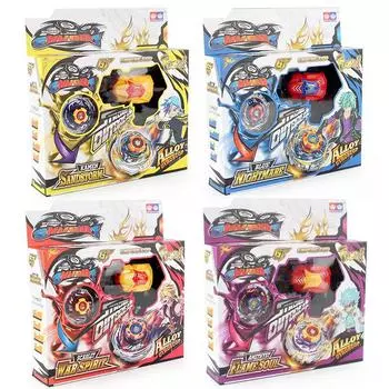 Игрушка для мальчика Сплав Боевой Гироскоп Стрелок Пусковой Набор с Вытягивающей Рулеткой, Атакующий Гироскоп Спин Против 24*5.5*25.5