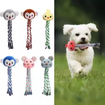 Игрушка для моляров для домашних животных, милая успокаивающая устойчивая мультяшная обезьяна в форме скуки, плюшевая собака, жевательная звуковая игрушка, товары для домашних животных синий