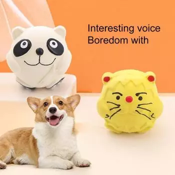 Игрушка для моляров для домашних животных, мультяшная форма животного, забавный голос, устойчивая к укусам, уход за зубами, многофункциональная шлифовка зубов Panda