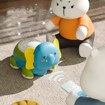 Игрушка для обучения лазанию для малышей 1 шт. Слон-гид для младенцев, обучающий лазанию, электрический пульт дистанционного управления, акустооптическая электроника