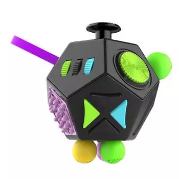 Игрушка для пальцев, 12 граней, уменьшающая беспокойство, декомпрессионная игрушка для офисного автобуса, черная