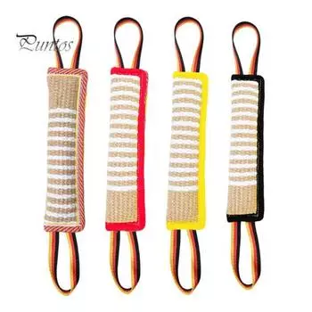 Игрушка для перетягивания для собак, жесткая подушка для укусов из джута, тренажер для тренировок, интерактивная игрушка для перетягивания для больших собак, инструмент для поощрения