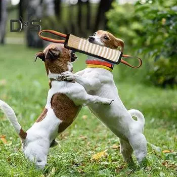 Игрушка для перетягивания для собак, жесткая подушка для укусов из джута, тренажер для тренировок, интерактивная игрушка для перетягивания для больших собак, инструмент для поощрения