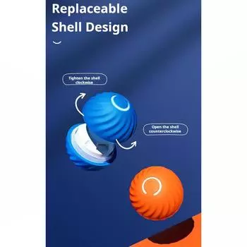 Игрушка для питомца, электрический гравитационный прыжковый умный полосатый резиновый 1 шт., скрежет зубов, прочный, интерактивный, для кошек и собак, ювелирные изделия Spare Shell--Blue