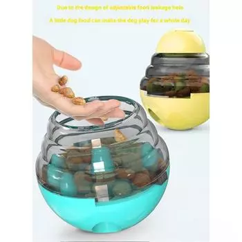 Игрушка для питомца Интерактивная обучающая игра Товары для питомцев Текучая еда Катящийся мяч Устойчивая к укусам головоломка Собака Колеблющаяся медленная кормушка Стакан Игрушка для питомца Уникальная синий