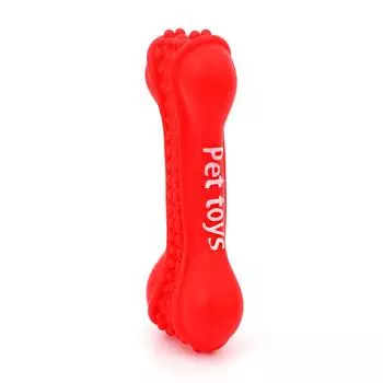 Игрушка для питомца с голосом Щенок скрежещет зубами, чтобы снять скуку, и устойчивые к укусам голосовые продукты Игрушка с голосом, имитирующая кость для собаки Vinyl sounding flat molar bone -15cm