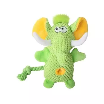 Игрушка для питомца слон пищащий звук плюшевая игрушка для собаки One Size зелёный