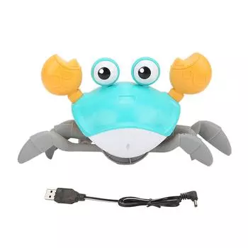 Игрушка для ползания «Краб» с зарядкой от USB, автоматически избегает препятствий, игрушка для ползания «Краб» с музыкой