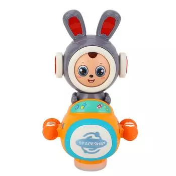 Игрушка для ползания на животе с музыкой, ослепительным светом, автоматическая смена лица, форма кролика, универсальная