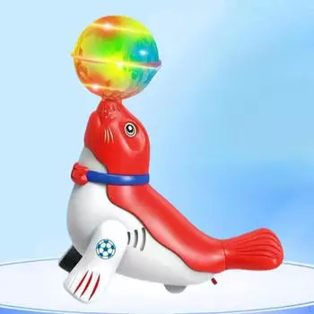 Игрушка для ползания Подарок на день рождения Электрический морской лев в форме развития Музыкальный красный