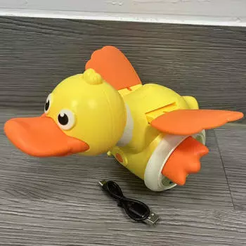 Игрушка для ползания утка, детская игрушка для ходьбы, развитие, сенсорная игрушка для младенцев, вращающаяся, музыкальная жёлтый