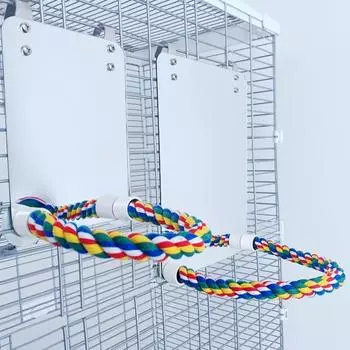 Игрушка для попугая Акриловое зеркало для птиц с веревочными жердочками Игрушки Качели для птиц Удобная жердочка для попугая Корелла Краснохвостый попугай Неразлучники Канарейки