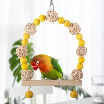 Игрушка для птиц, деревянная подставка для качелей для попугаев, натуральные безопасные товары для животных, приспособление для заточки клювов и когтей для попугаев, корелл, кроликов, хомяков синий