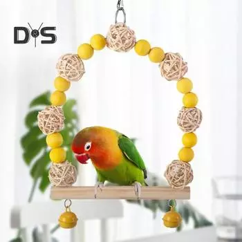 Игрушка для птиц, деревянная подставка для качелей для попугаев, натуральные безопасные товары для животных, приспособление для заточки клювов и когтей для попугаев, корелл, кроликов, хомяков синий