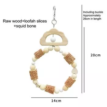 Игрушка для птиц Качели в форме венка Игрушка для попугая Качели Товары для попугая Деревянная подставка для попугая Игровая подставка для птиц Домашняя клетка для птиц Гамак as the picture