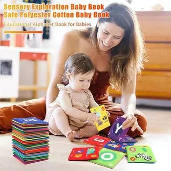 Игрушка для развития раннего детства, обучающая игрушка для развития визуальных навыков, мягкие детские карточки с алфавитом синий