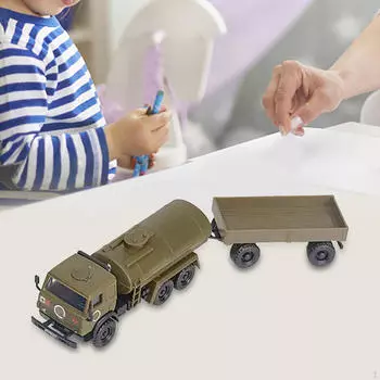 Игрушка для сборки грузовика, модель танка с прицепом, 1:72 Масштабное масло для взрослых,