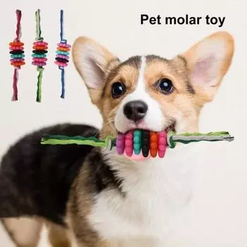 Игрушка для щенков, жевательная игрушка, зубная щетка, набор прочных веревок, устойчивый к укусам, интерактивный мячик для собак, сочный L зелёный
