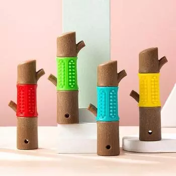 Игрушка для шлифовки зубов собаки, деревянная деревянная палочка, игрушка для зубного камня, синий, 2 шт.