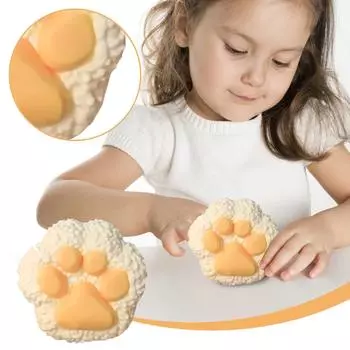 Игрушка для снятия давления в виде рисового шарика для кошек Популярная имитация силикона Медленная большая декомпрессия Сброс давления One Size