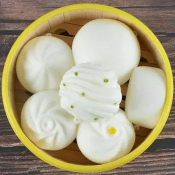 Игрушка для снятия стресса «Булочки и пельмени на пару» из полиуретана с медленным отскоком 4cm pure white buns