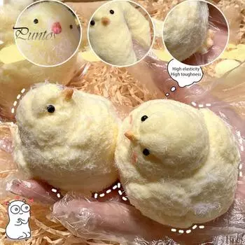 Игрушка для снятия стресса «Цыпленок» своими руками, сенсорная игрушка «Маленький желтый цыпленок», для детей и подростков, для взрослых, мягкий мяч для снятия стресса, игрушка-фиджет в виде животного 1pc