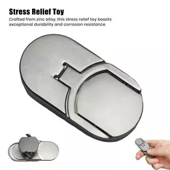 Игрушка для снятия стресса Fidget Push Card для взрослых и детей Магнитная мишень-слайдер Спиннер Монета Декомпрессия СДВГ EDC Ручная карманная игрушка серебряный