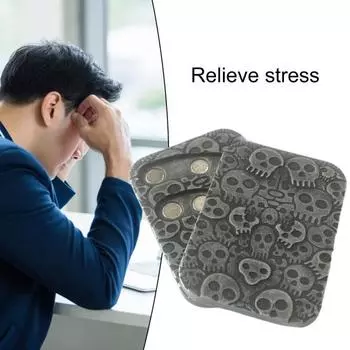 Игрушка для снятия стресса Карманный магнитный череп из нержавеющей стали Покер Тактильная карта Анти-тревога Новинка игрушки EDC Push Slider Офисный стол Непоседа игрушки чёрный