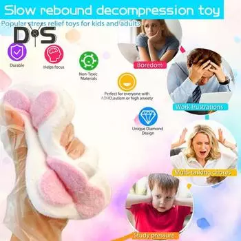 Игрушка для снятия стресса «кошачья лапка», кавайная кошачья лапка, щипок, веселая и безопасная мини-игрушка для снятия стресса, кавайная игрушка, мячик для детей, пасхальная корзинка, сувениры для вечеринок розовый