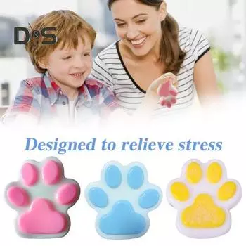 Игрушка для снятия стресса «кошачья лапка», ручная работа, сенсорная игрушка «щипок лапки котенка», для детей и подростков, для взрослых, мягкий мячик для снятия стресса, игрушка «лапка питомца» синий