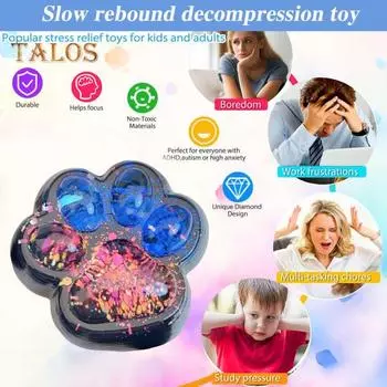 Игрушка для снятия стресса «кошачья лапка», сенсорная игрушка «щипок лапки» для котят, для детей и подростков, для взрослых, мягкая игрушка-антистресс из термопластичной резины, игрушка-непоседа «лапа животного» синий