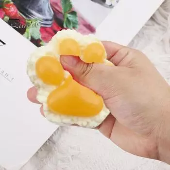 Игрушка для снятия стресса «кошачья лапка», ручная работа, сенсорная игрушка «щипок лапки котенка», для детей и подростков, для взрослых, мягкий мячик для снятия стресса, игрушка «лапка питомца» оранжевый