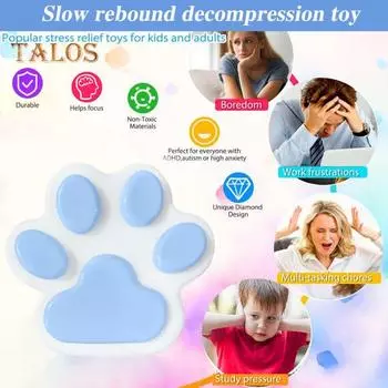 Игрушка для снятия стресса «кошачья лапка», ручная работа, сенсорная игрушка «щипок лапки котенка», для детей и подростков, для взрослых, мягкий мячик для снятия стресса, игрушка «лапка питомца»